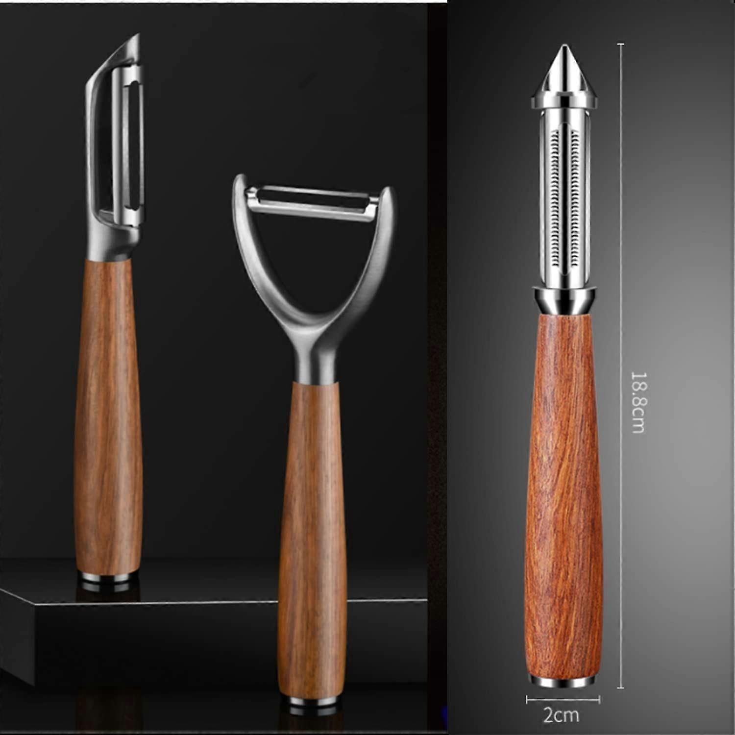 Universal Fruit & Vegetable Peeler - Extra Sharp Toothed Double Edge, Wooden Handle — image 5