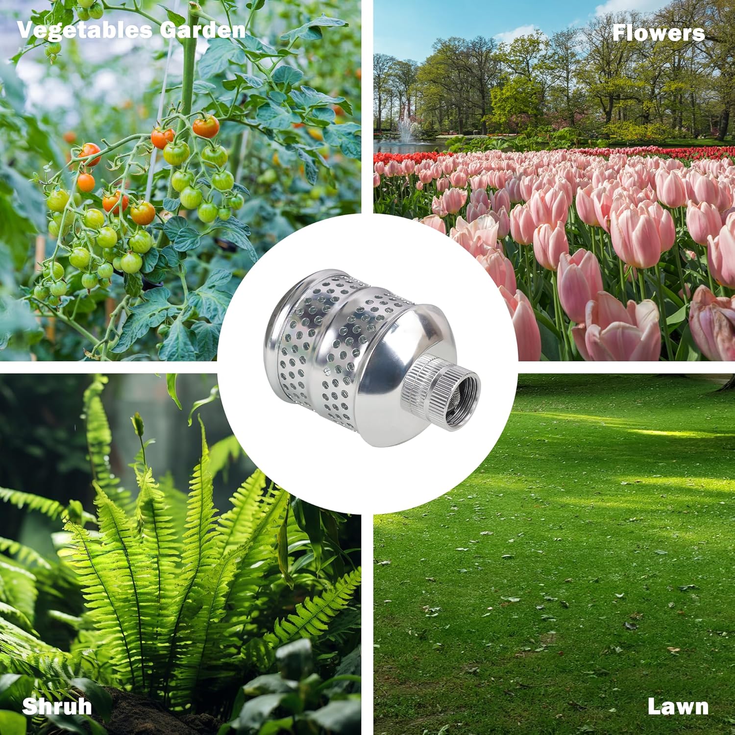 2 Pack Bubbler Sprinkler Heads, Aluminum Diffuser Flood Nozzle for Delicate Watering, Gentle Garden Metal Watering Soaker Sprinkler for Plants Garden Lawn Yard — image 6