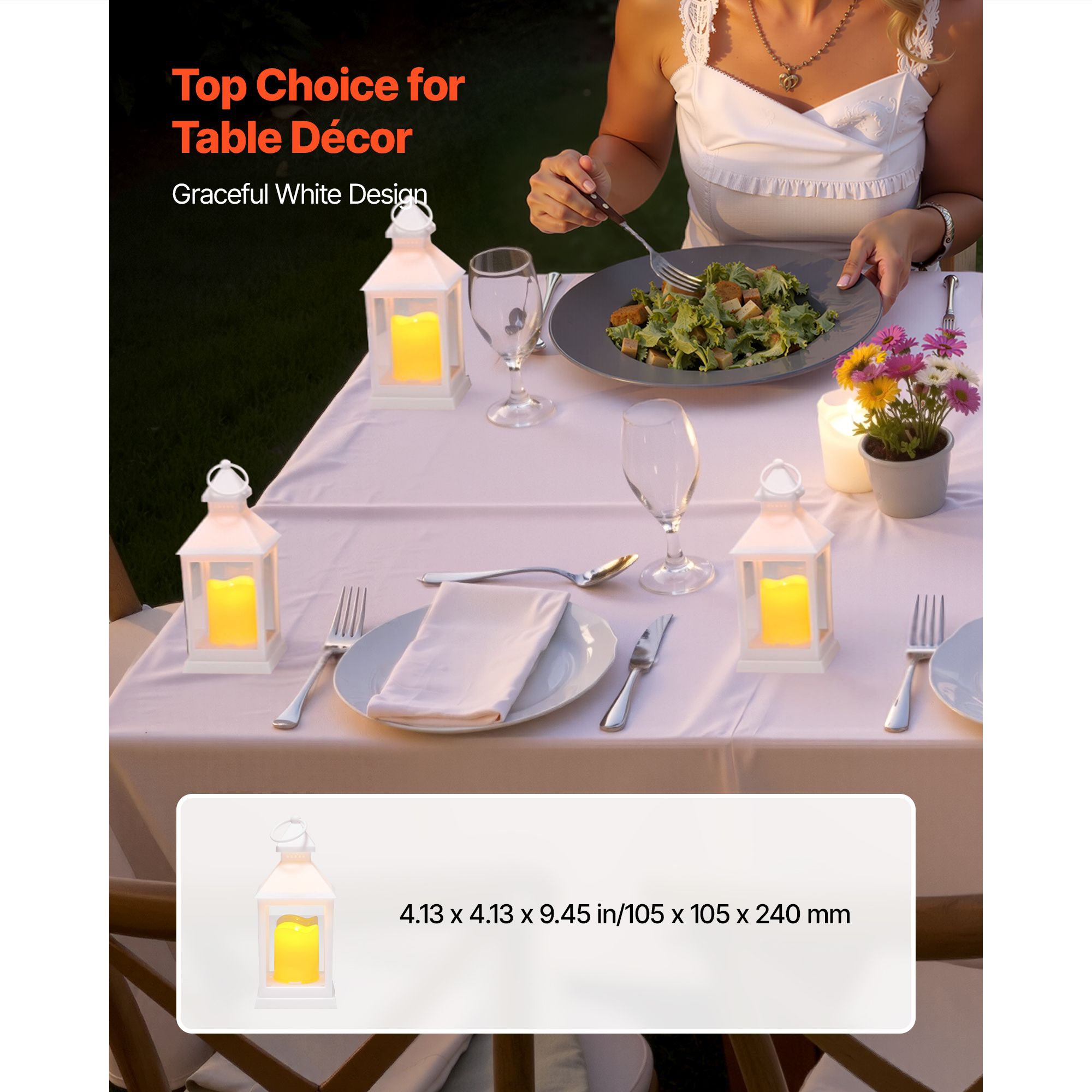 12 Pcs Decorative Candle Lantern, LED Electric Flameless Candle, Plastic LED Holder with Glass, Wall Hanging Indoor Porch Lanterns for Wedding Table Party โ image 3