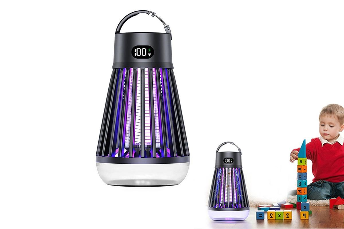 Electric Zapper Portable Rechargeable Mosquito Killer Lamp Trap -Black