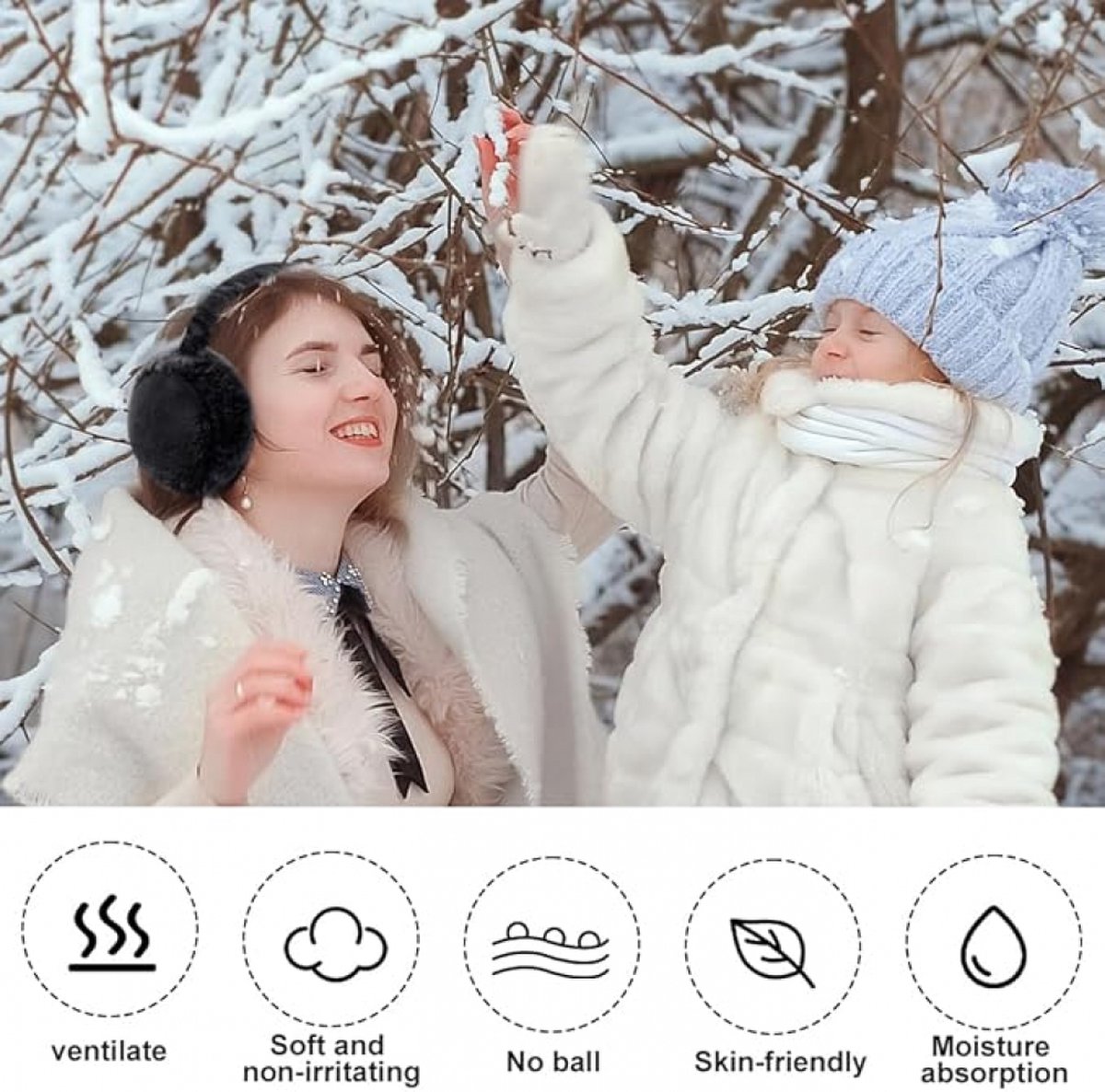 Women's Ear Warmers - Winter Ear Protectors - Unisex - Behind the Head - Ear Warmers - Earmuffs - Ear Warmers - Extra Soft - Comfortable - Winter - One Size — image 5