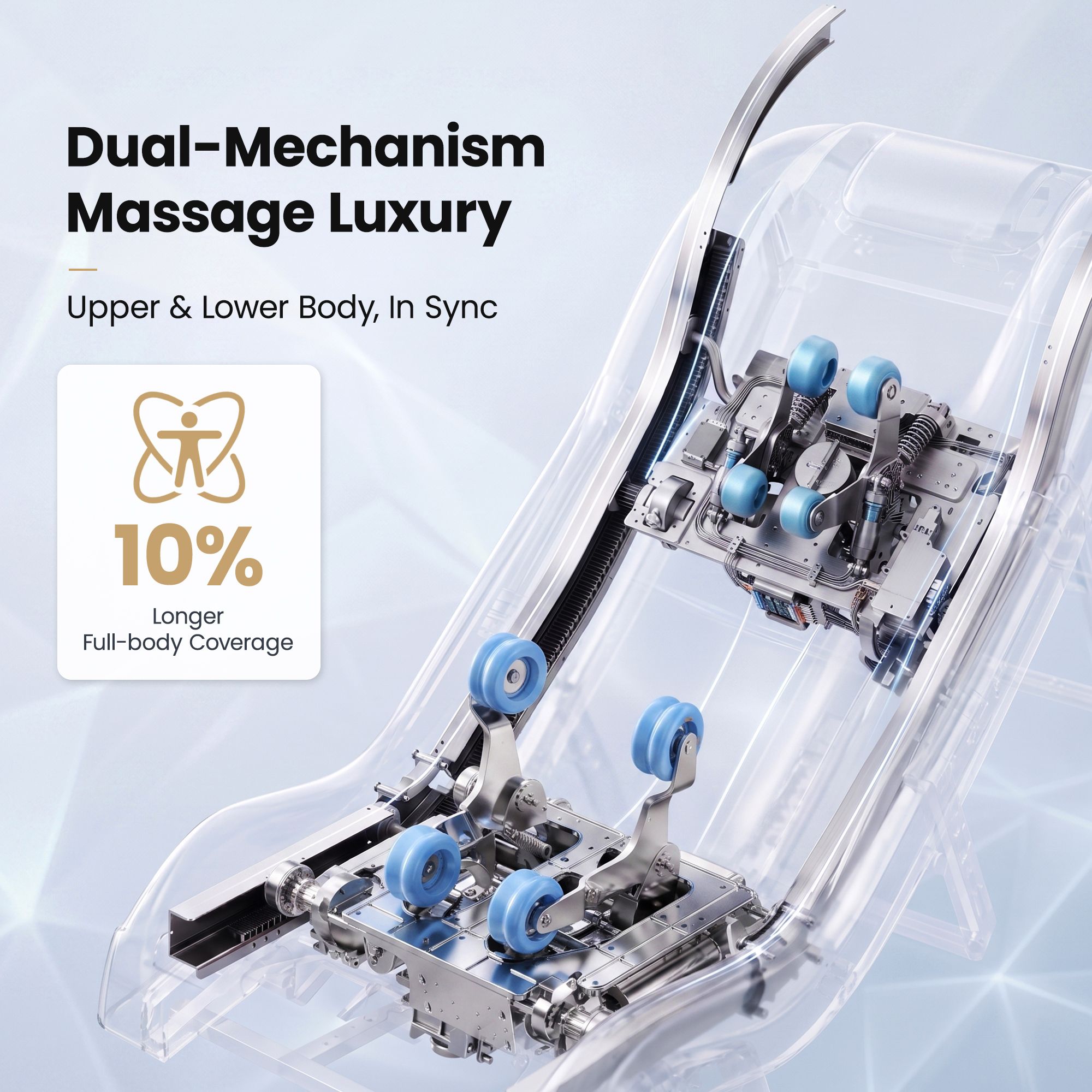 Livemor Prestige 4D Dual Mechanism Massage Chair, Full Body Zero Gravity Recliner with Extended SL Track, Body Scan, Air Compression, Waist Heating, Foot โ image 5