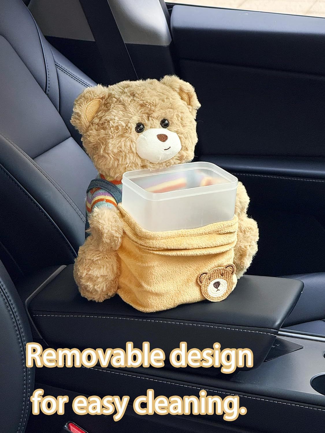 Cute Plush 2 in 1 Car Tissue Box and Trash Can Teddy Bear Tissue Box Plush Animals Cute Holder Plushie Multifunctional Organizer Creative Accessories for — image 6