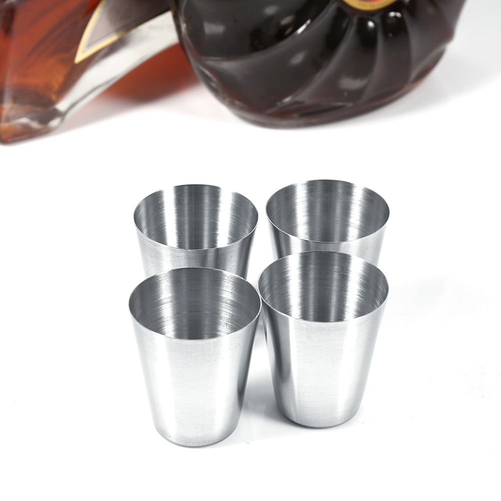 Portable Stainless Steel Tea Coffee Cup 30ml Beer Mug Bag Using for Travel (4 pcs) โ image 4