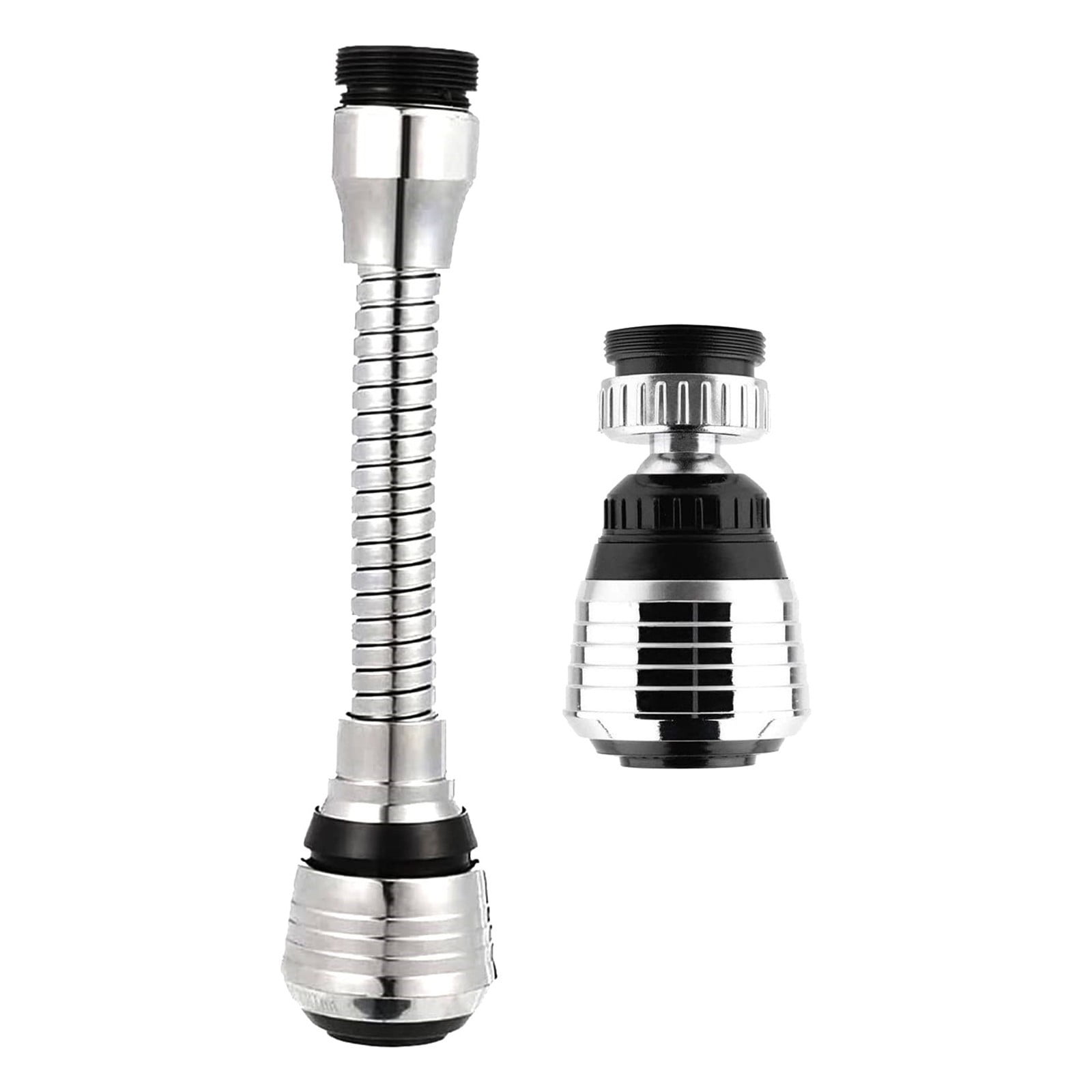2 Pack Flexible Faucet Sprayer Attachment, 360 Degree Kitchen Sink Aerator Extender for Hot and Cold Water, Silver, 0.94 × 2.55 — image 3