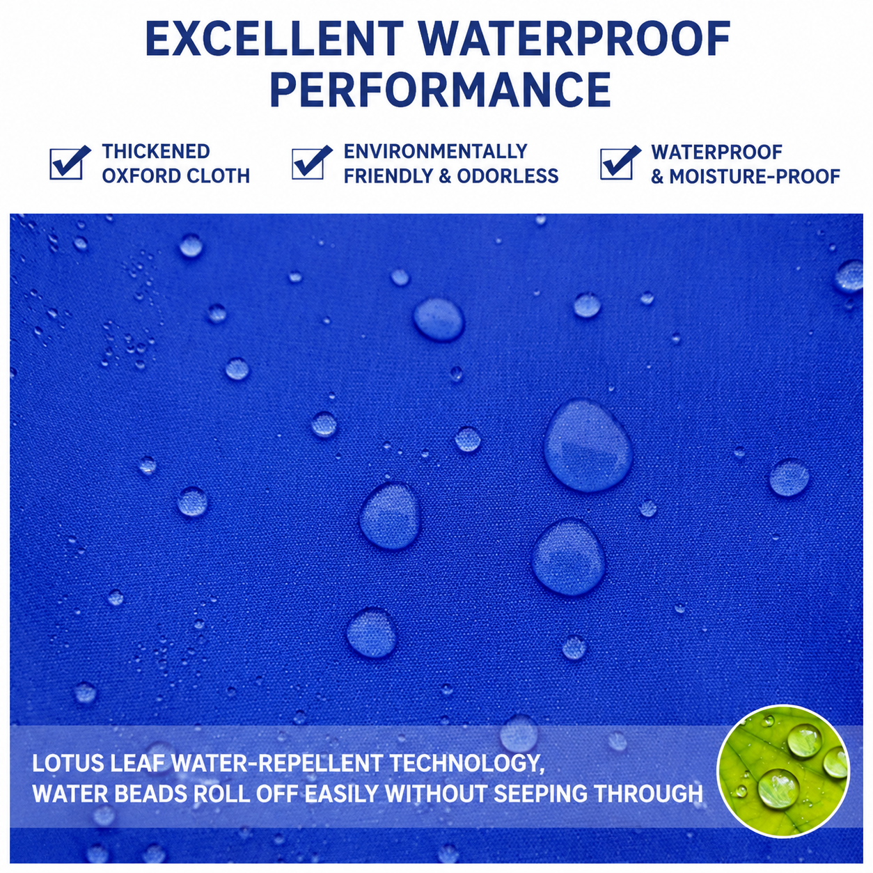 Royal Blue Waterproof Windproof Cycling Shoe Covers & Long Half Rain Pants Set – 2 Pairs Nonslip Reflective Half Toe Shoe Covers and 1 Pair Quick Pull-On — image 3