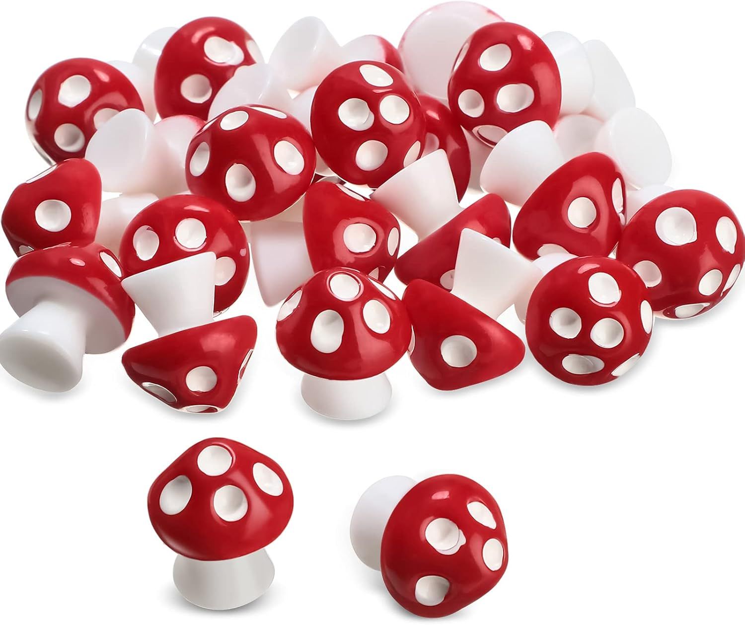 24 Pcs Mini Resin Mushrooms Tiny Mushroom Miniature igurines airy Wild Garden Supplies Small Mushrooms Micro Model Decoration Landscape Crat Accessories or DIY