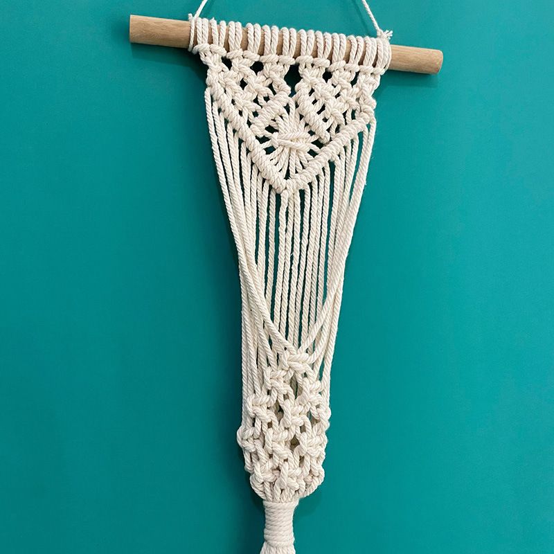 Hand-Woven Wall Flowerpot Hanging Basket net Bag Wall-Mounted Garden Home Rope Holder Woven Beige Stand Flower for Net Hanger โ image 2