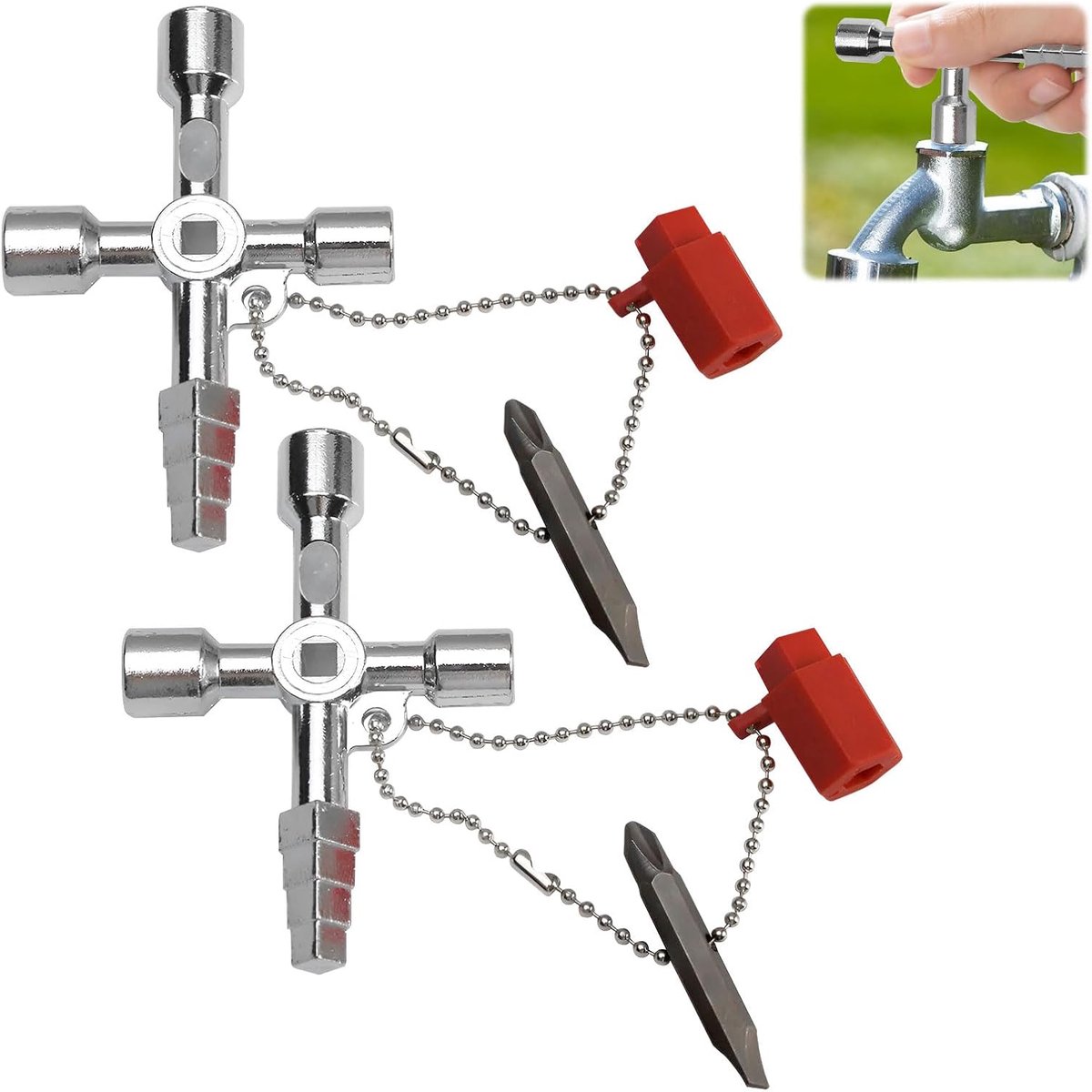 pieces - 4-way key - universal key - square key - triangular key - elevator keys - panel key - electrical meter cabinet key - multifunctional key set - for