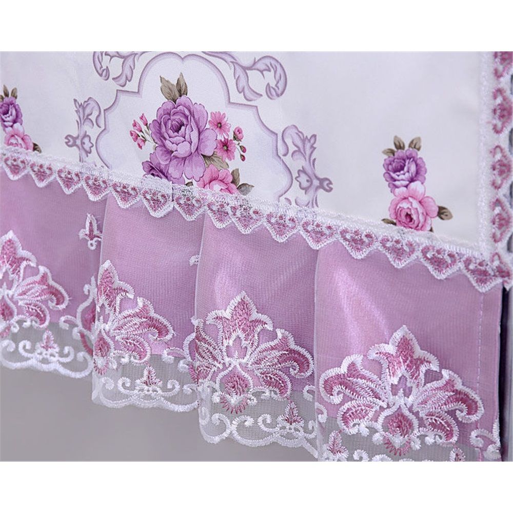 Fridge Dust Cover Washer And Dryer Top Refrigerator Dust Proof Cover with Storage Pockets 55*140cm - Purple — image 4