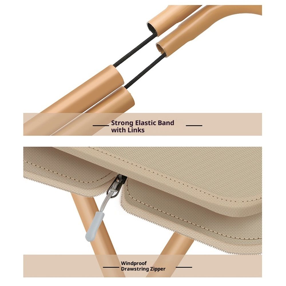 12.5" Foldable Portable Camping Stool Heavy Duty 264lbs for Adults, Lightweight Travel Stool with Carry Bag, khaki β image 4