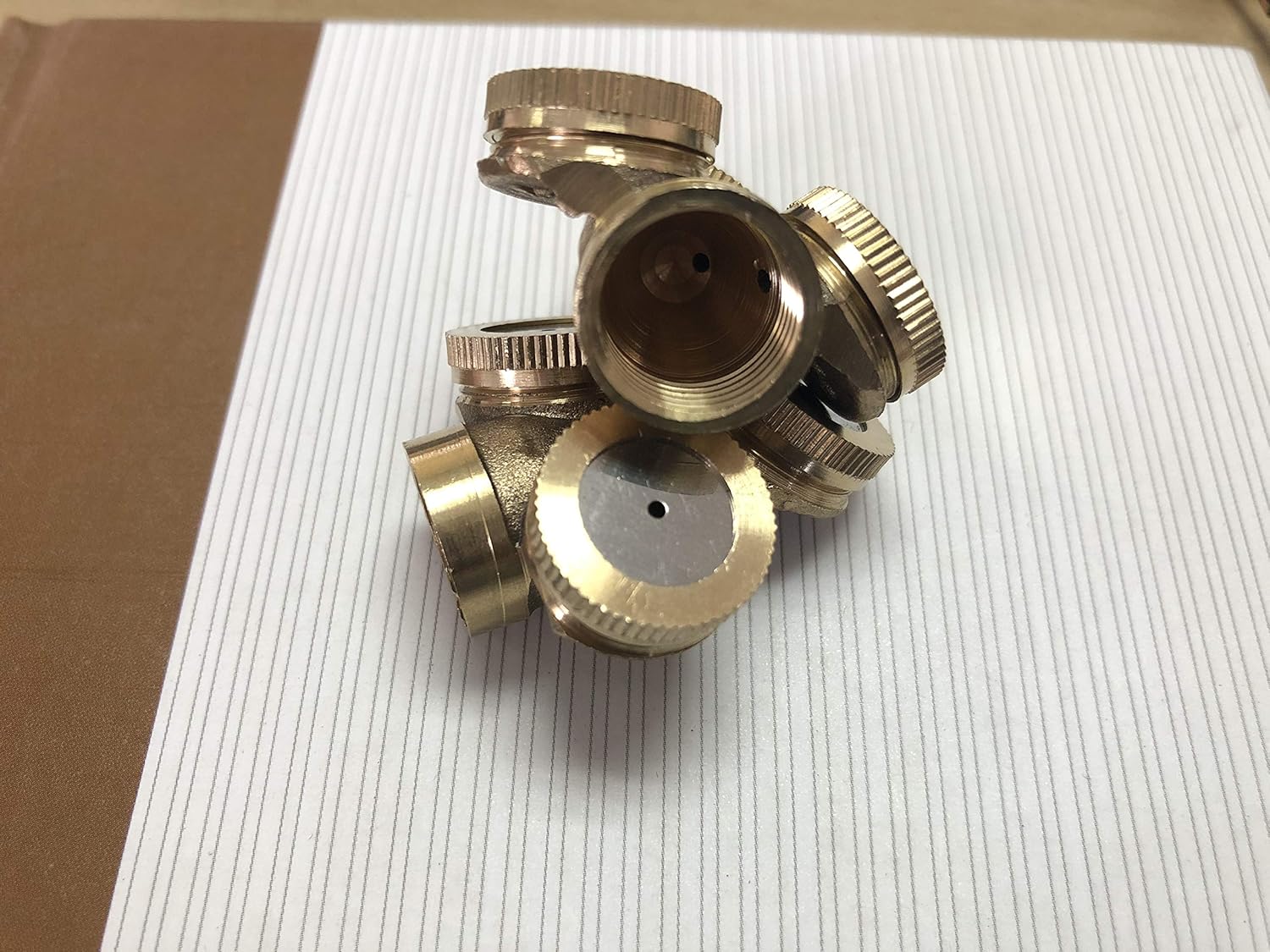 2 PCS 3 Hole Brass Atomizing Nozzle Mist Water, Brass Garden Spray Sprinkler for Gardening and Agriculture — image 4