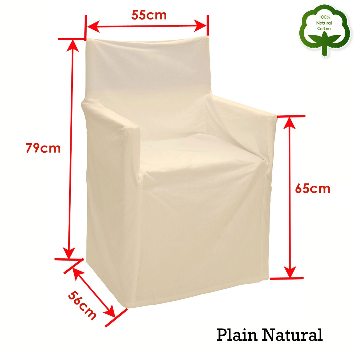 Rans Alfresco 100% Cotton Director Chair Cover - Plain Natural โ image 2