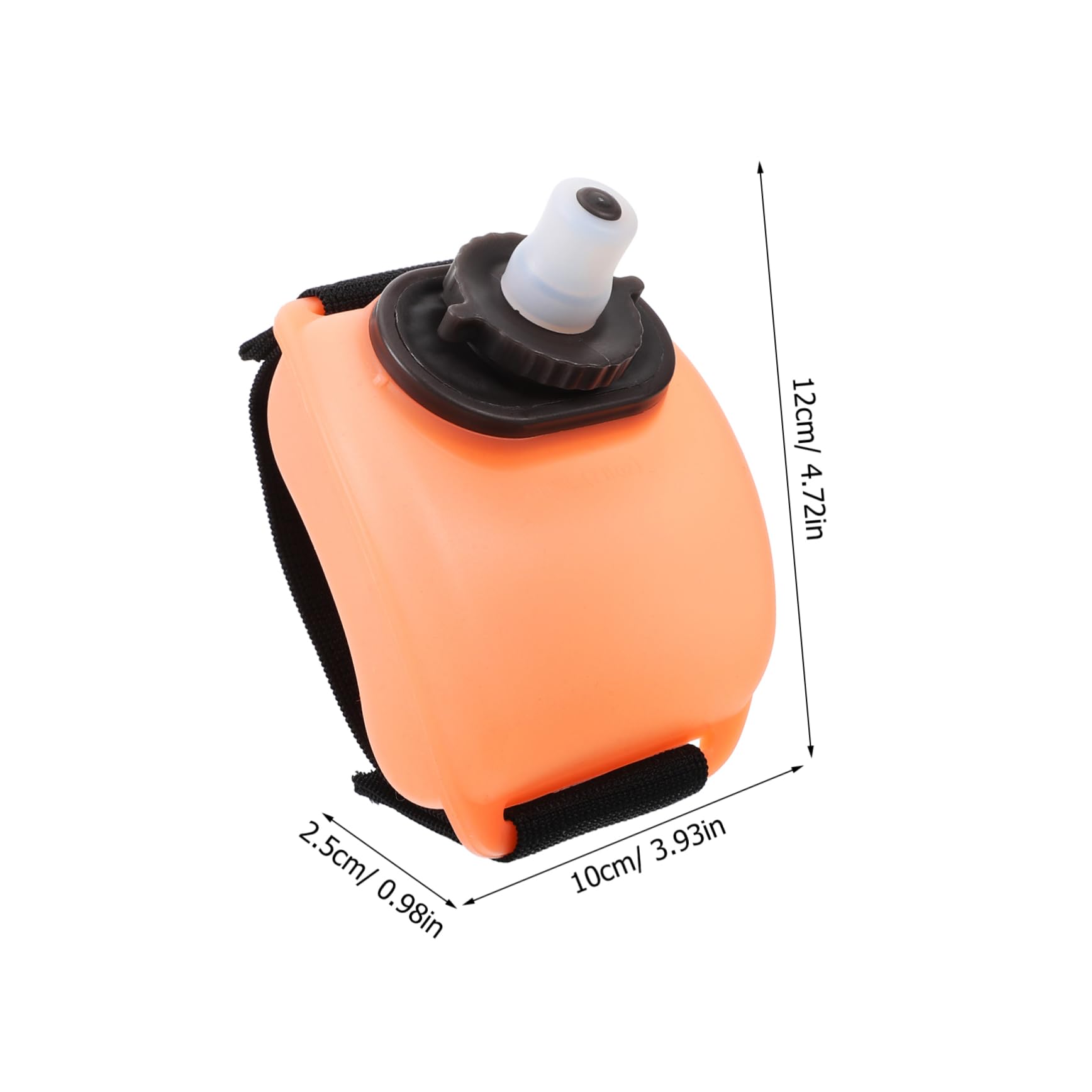 Wrist Water Bottle 7oz Hydration Flask – Hands-Free Leak-Proof Silicone Drink Container for Running, Cycling, Hiking & Fitness Training (Orange) — image 2