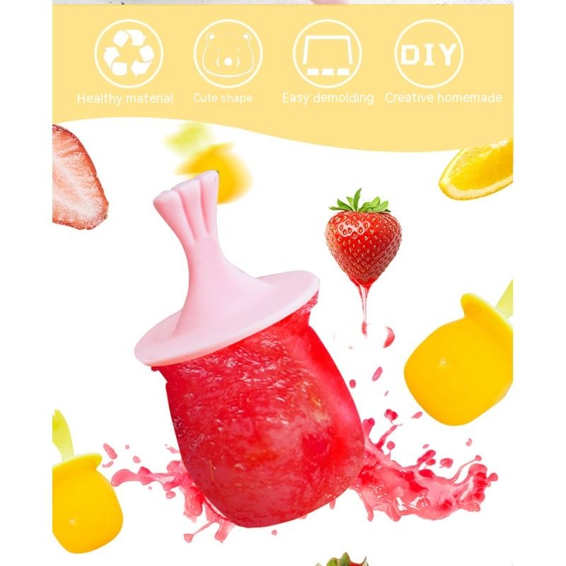 Mini Popsicles Molds for Kids Baby Cute Animal Shapes 6 Pieces Ice Pop Maker Silicone Ice Cream Making Homemade DIY (Pink) โ image 3