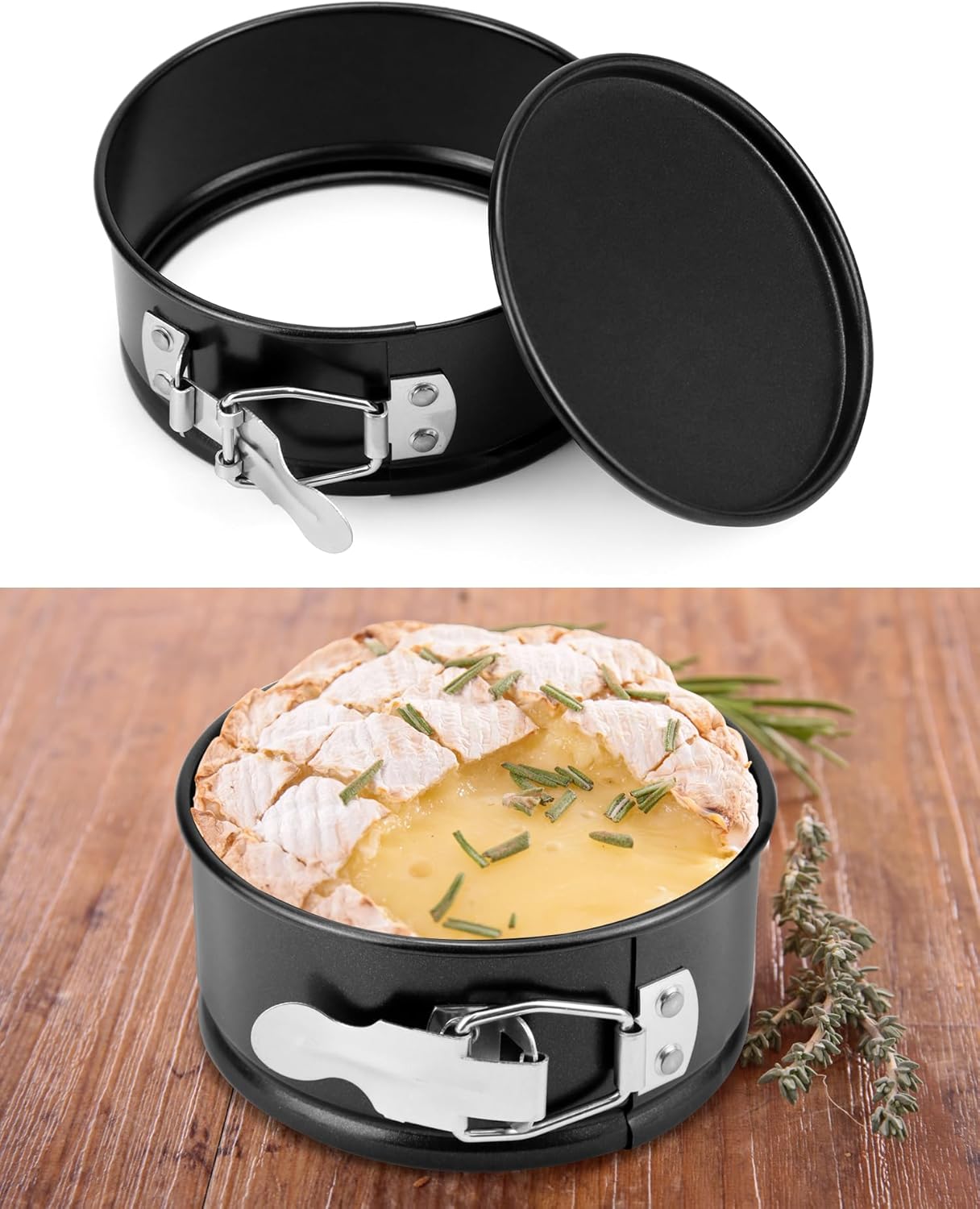 4 Inch Springform Pan Set, Nonstick, Leakproof Mini Cheesecake Pans with Removable Bottom, Carbon and Stainless Steel Construction, 8 Pcs โ image 3