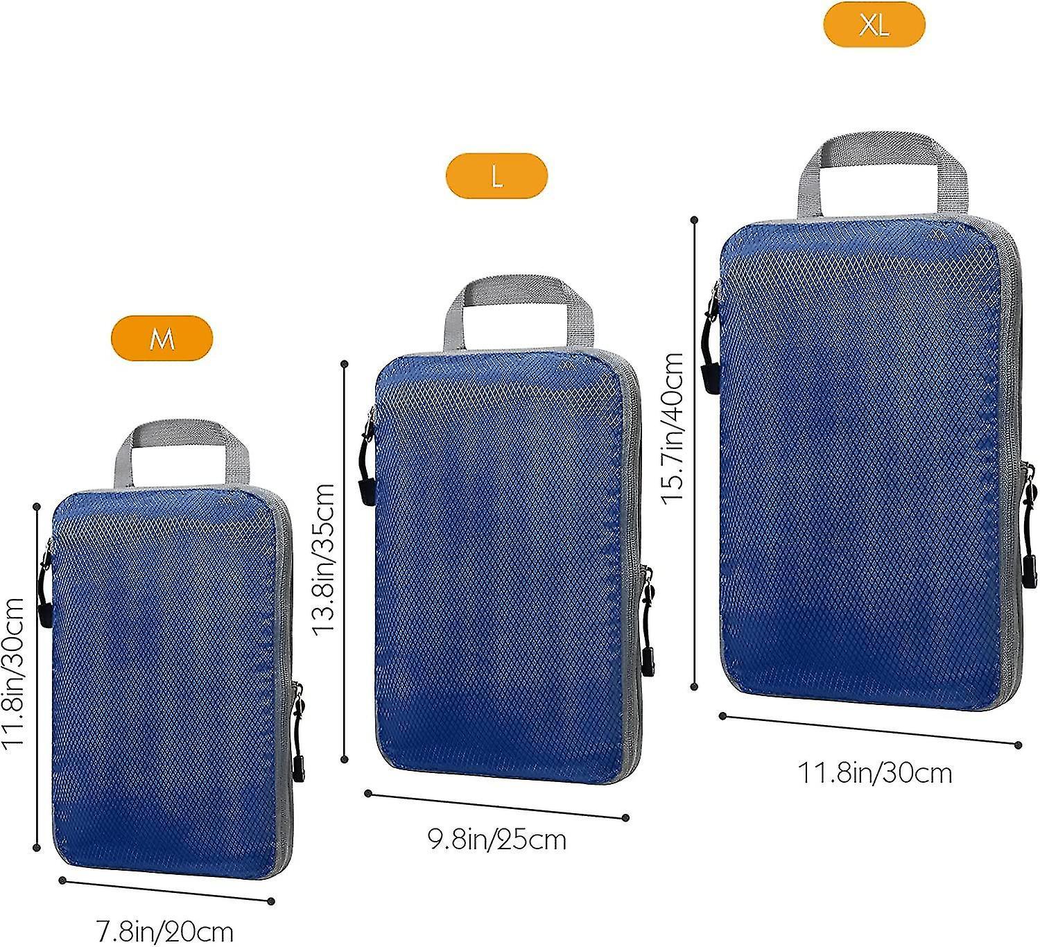 Compression Packing Cubes for Suitcases Gray Extensible Organizer Set — image 2