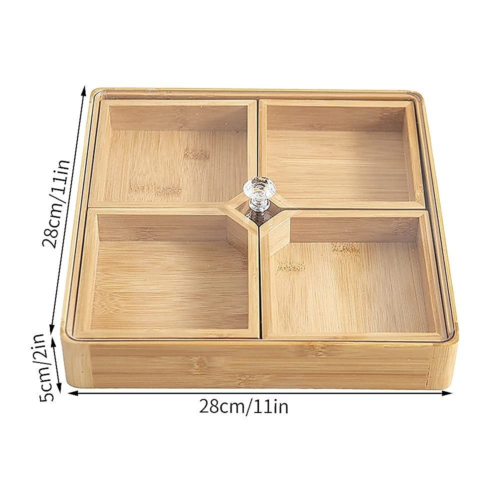 Square Bamboo Snack Serving Tray – Eco-Friendly Platter for Fruit, Cheese & Appetisers — image 4