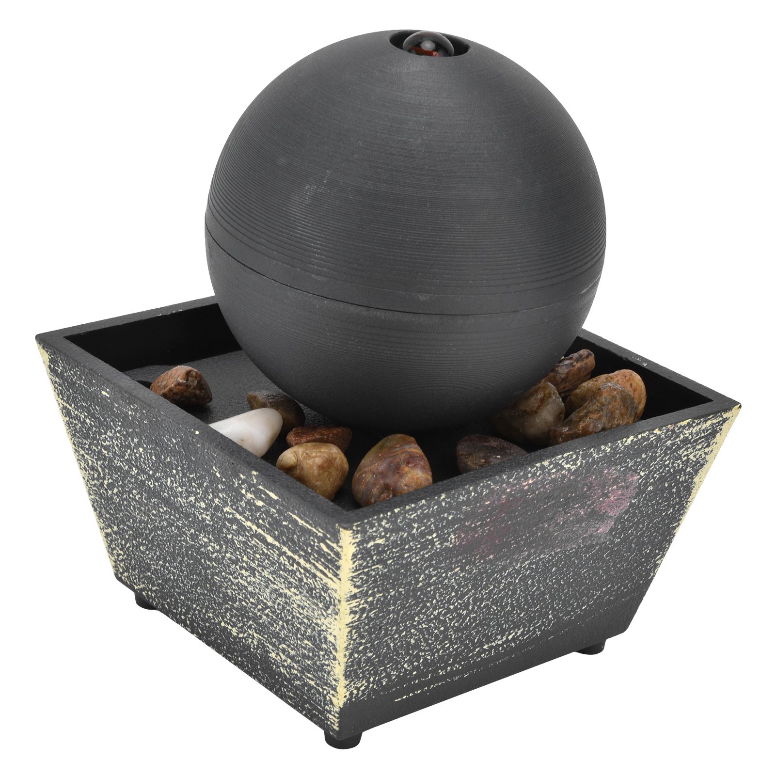 3V USB Indoor Tabletop Ball Fountain with LED Light and Stone Desktop Fountain for Home Office Decor โ image 2