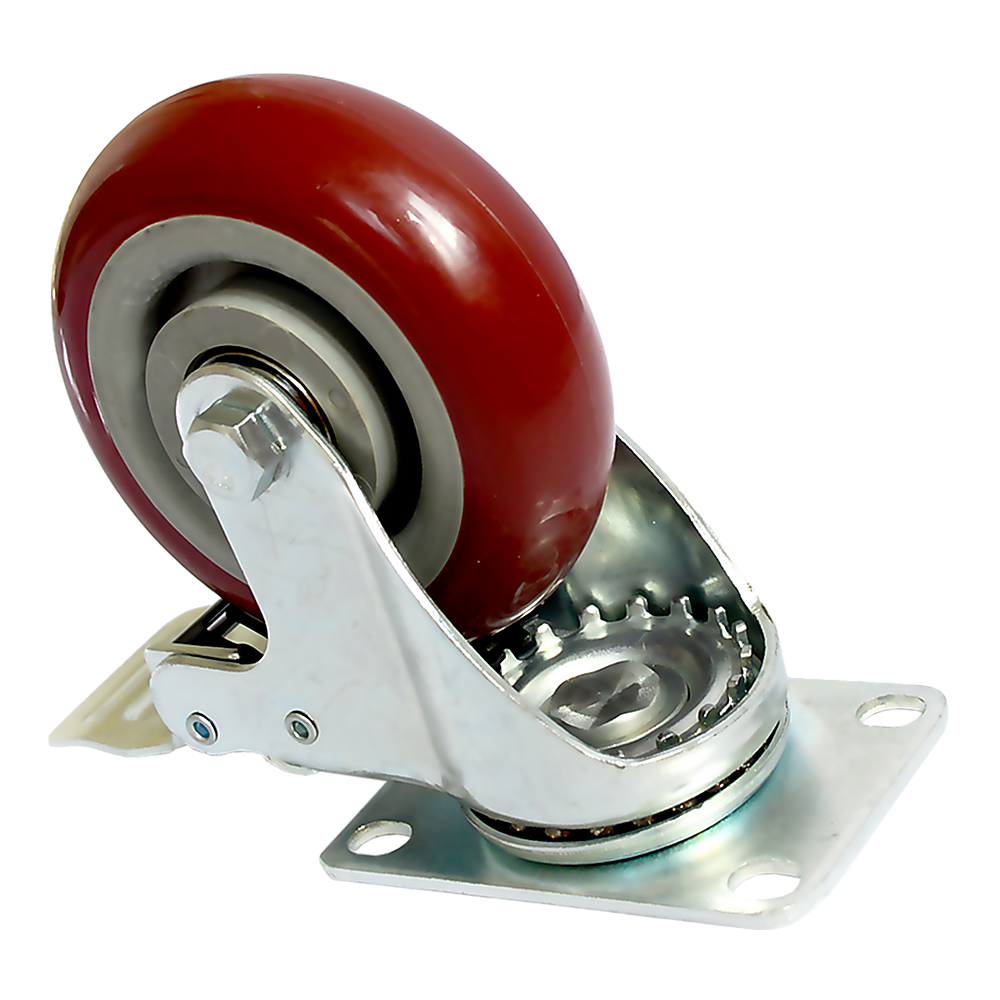 4 x 4" Heavy Duty PU Swivel Castor Wheels With Brake โ image 5