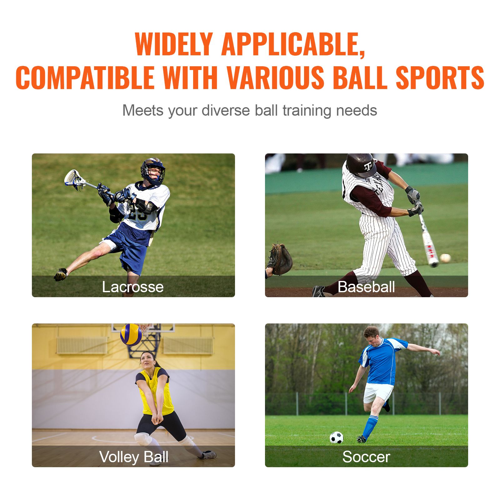 Folding Lacrosse Rebounder for Backyard, 3x8 Ft Volleyball Bounce Back Net, Pitchback Throwback Baseball Softball Return Training Screen, Adjustable โ image 6