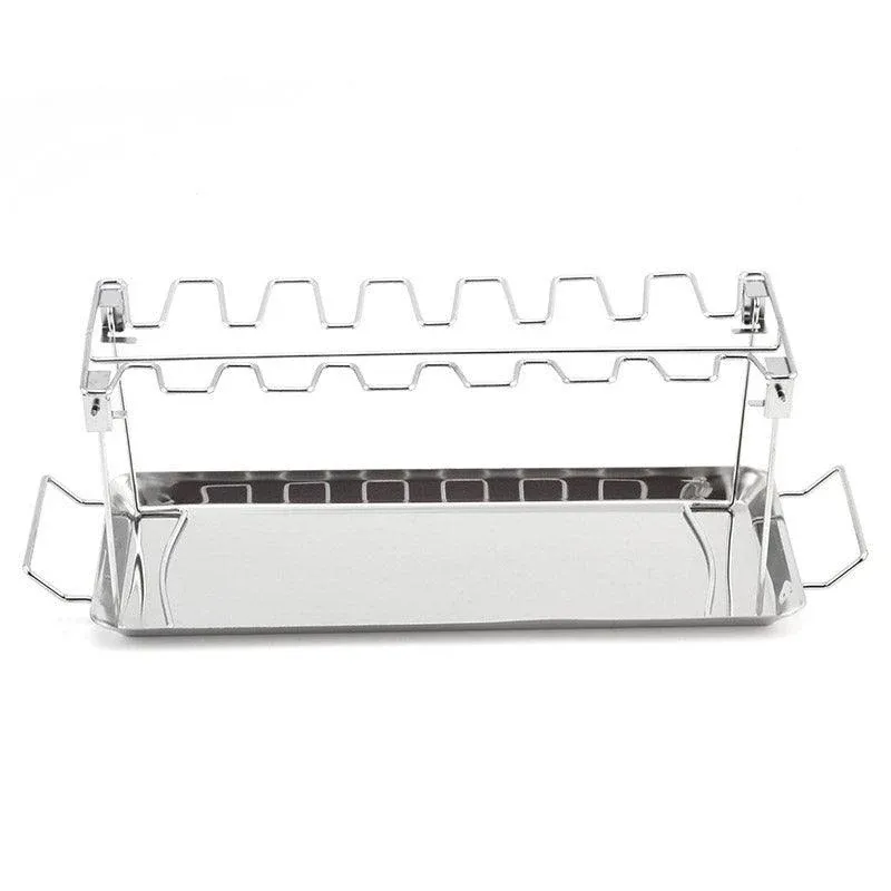 Foldable Stainless Steel Barbecue Grill Rack for Chicken Legs Outdoor Cooking — image 2