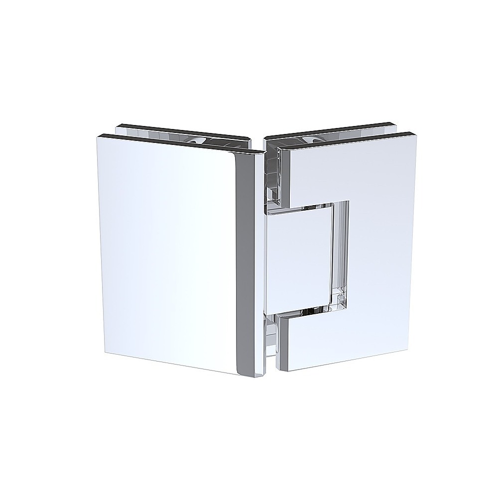 135 Degree Glass to Glass Brass Square Shower Hinge in Chrome — image 2