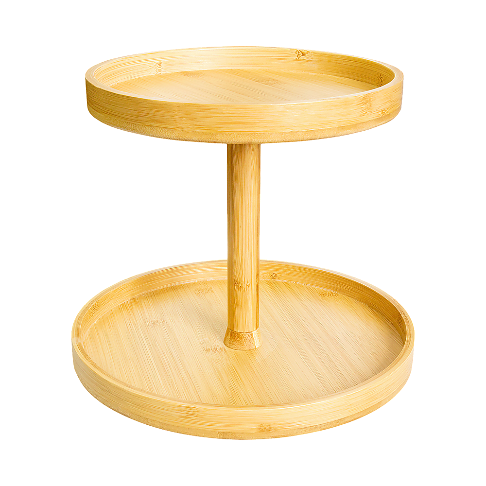 2-Tier Bamboo Lazy Susan Turntable Organizer for Kitchen Counter Cabinet β image 5