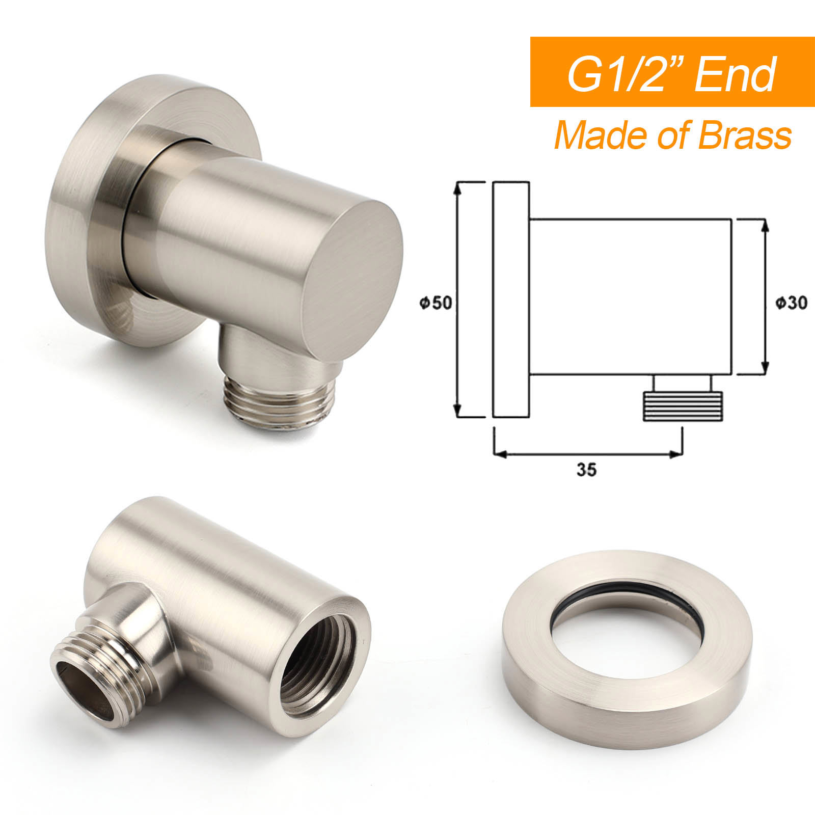 WELS Brushed Nickel 12" Rain Head Shower Square 3 Modes Handheld Sliding Rail Arm Mixer Dual Set — image 6