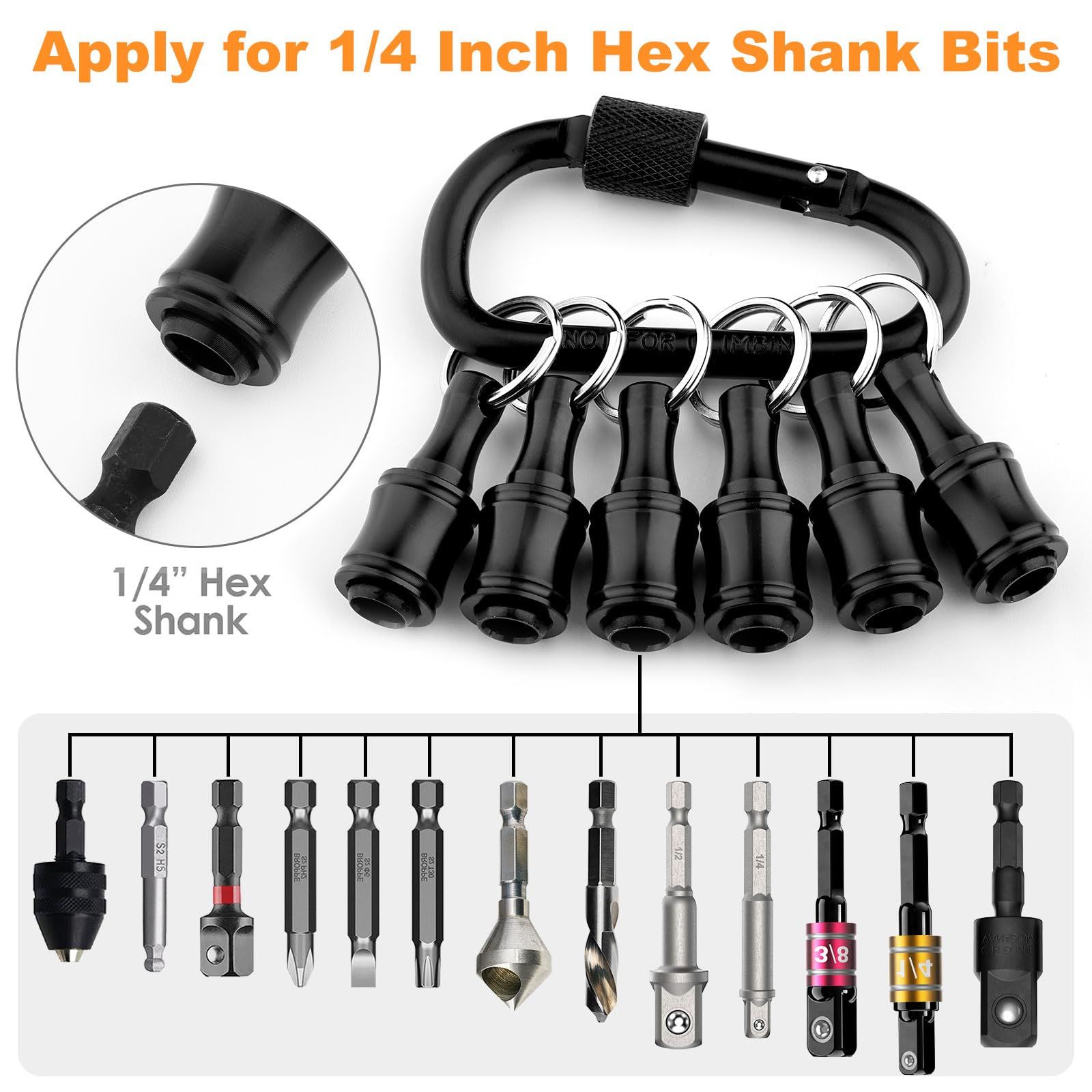 Quick Release Bit Holder, Drill Bit Holder Key Chain Cool Gadgets for Who Has Everything, Bit Holders for Most Electric — image 4