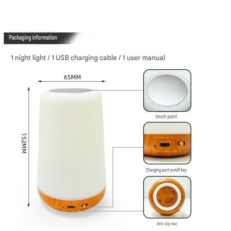 White LED Rechargeable Night Light with 13 Colors – 1200mAh Touch Bedside Lamp & Portable Ambient Lighting — image 6