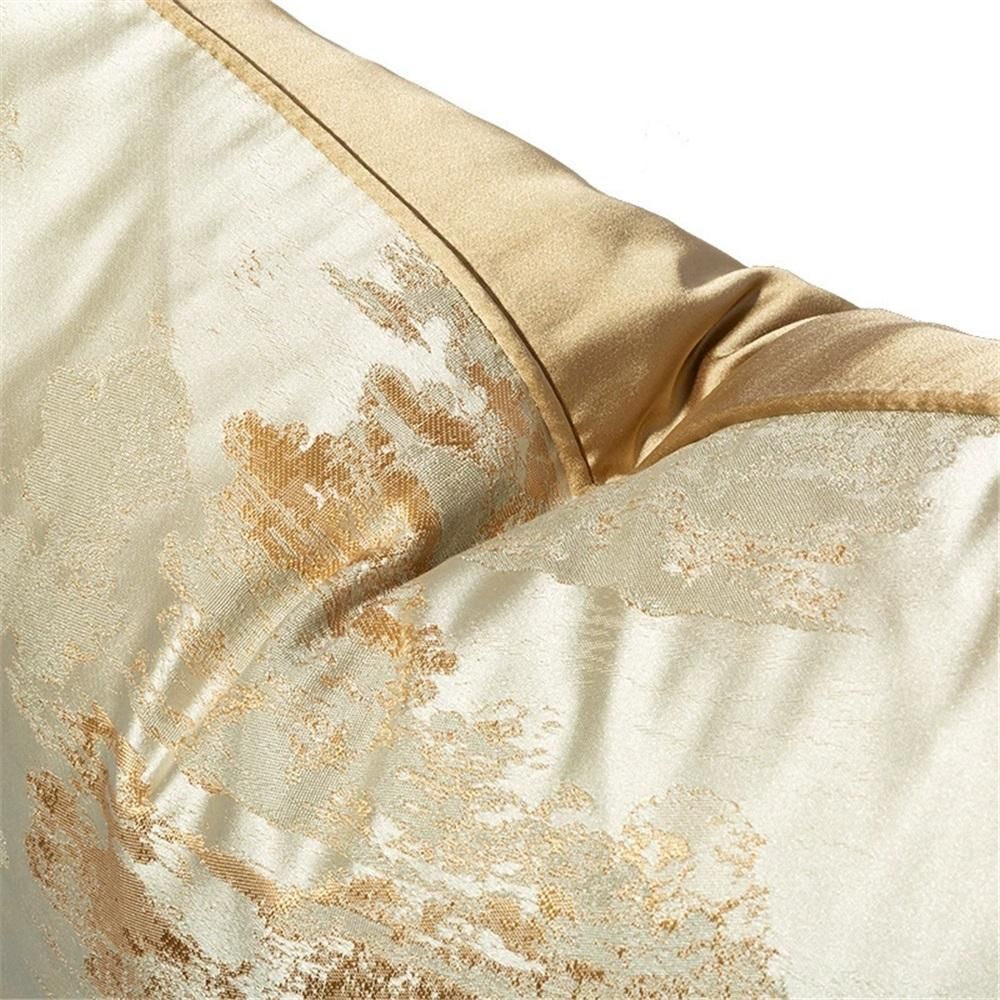 Gold Decorative Luxurious Throw Pillow Covers Jacquard Square Cushion Cases Pillowcase for Bed Sofa Couch Chair Car Home Decor (Champagne,18"x18") โ image 5