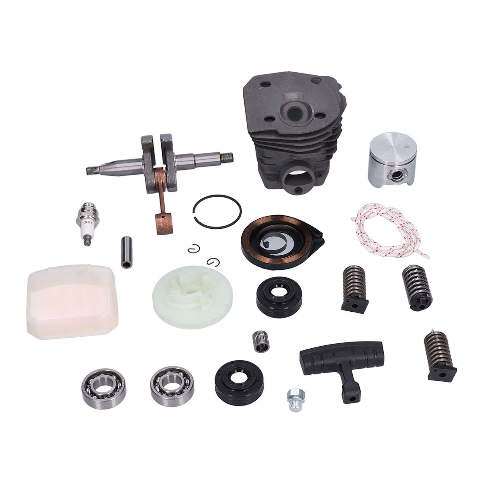 Cylinder Piston Assembly Oil Seal Crankshaft Spark Plug Kit 537253002 Replacement for Husqvarna 340 345 350 Chain Saw — image 4