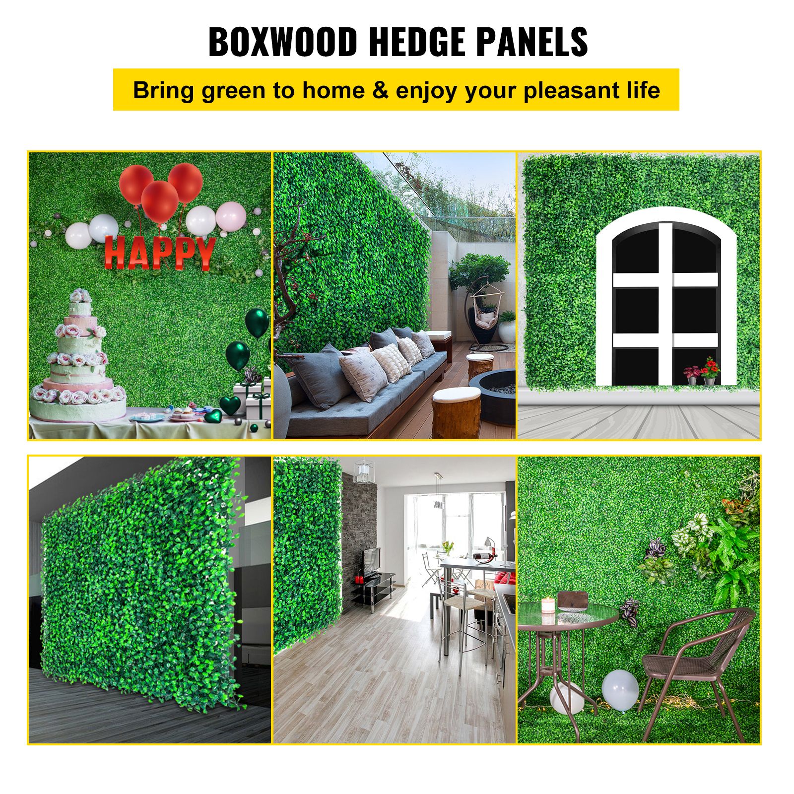 Artificial Boxwood Panels, 20 PCS 20/"x20/" Boxwood Hedge Wall Panels, PE Artificial Grass Backdrop Wall 1.6/", Privacy Hedge Screen for Decoration of Outdoor โ image 2