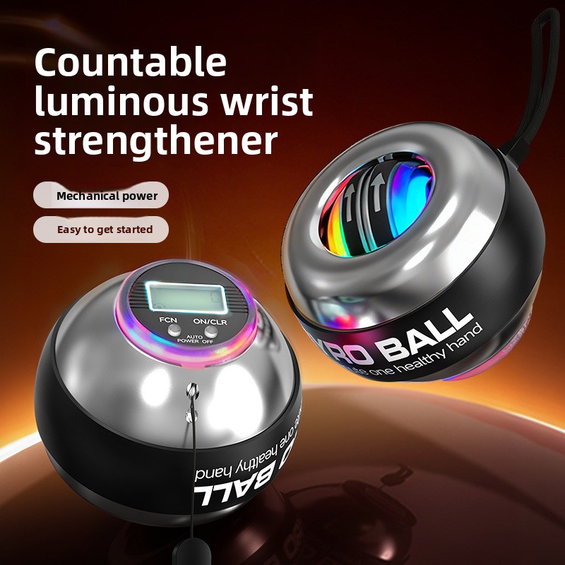 Red LED Gyro Ball Wrist Power Trainer with Digital Counter and Auto-Start Zinc Alloy Core for Grip Strength and Stress Relief in Australian Homes โ image 2