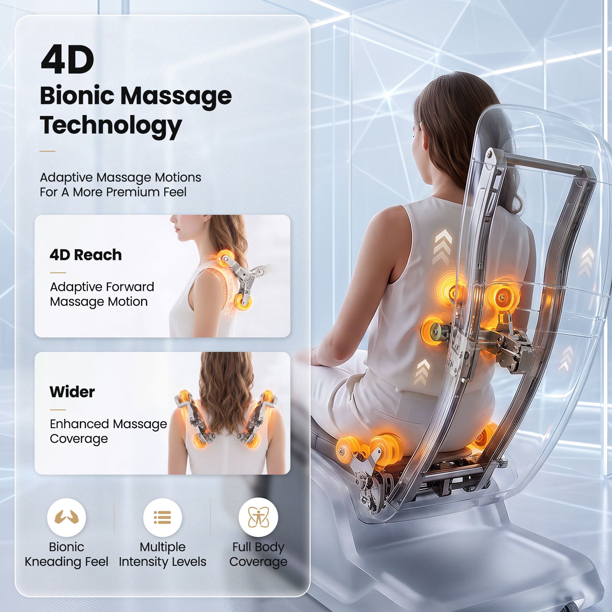 Livemor Prestige 4D Dual Mechanism Massage Chair, Full Body Zero Gravity Recliner with Extended SL Track, Body Scan, Air Compression, Waist Heating, Foot โ image 6