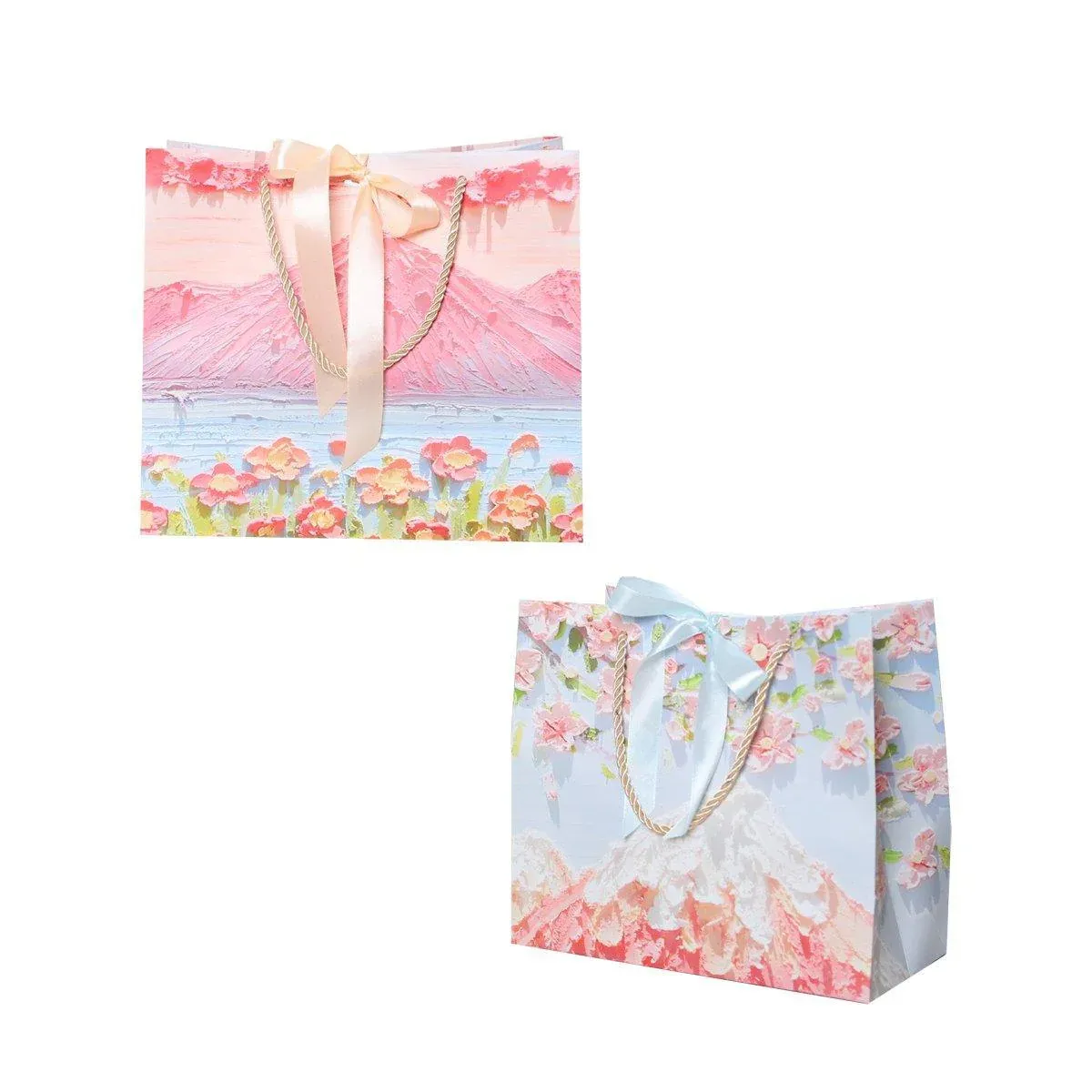 50PCS Cloud Mountain Petals Cream Wind Stereo Oil Painting Paper for Gift Wrapping - B — image 3