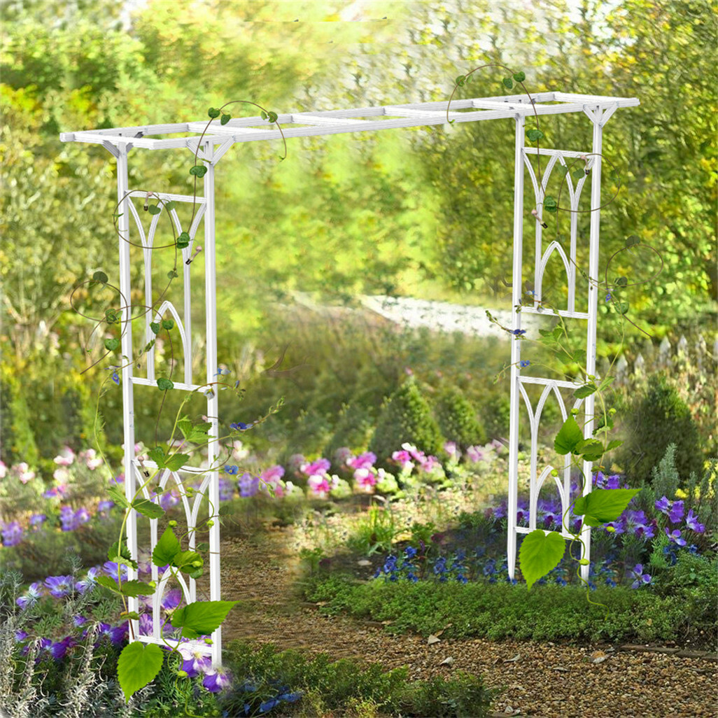 Decorative Metal Garden Trellis Arch Durable Steel Tubing Wedding Party Archway — image 6