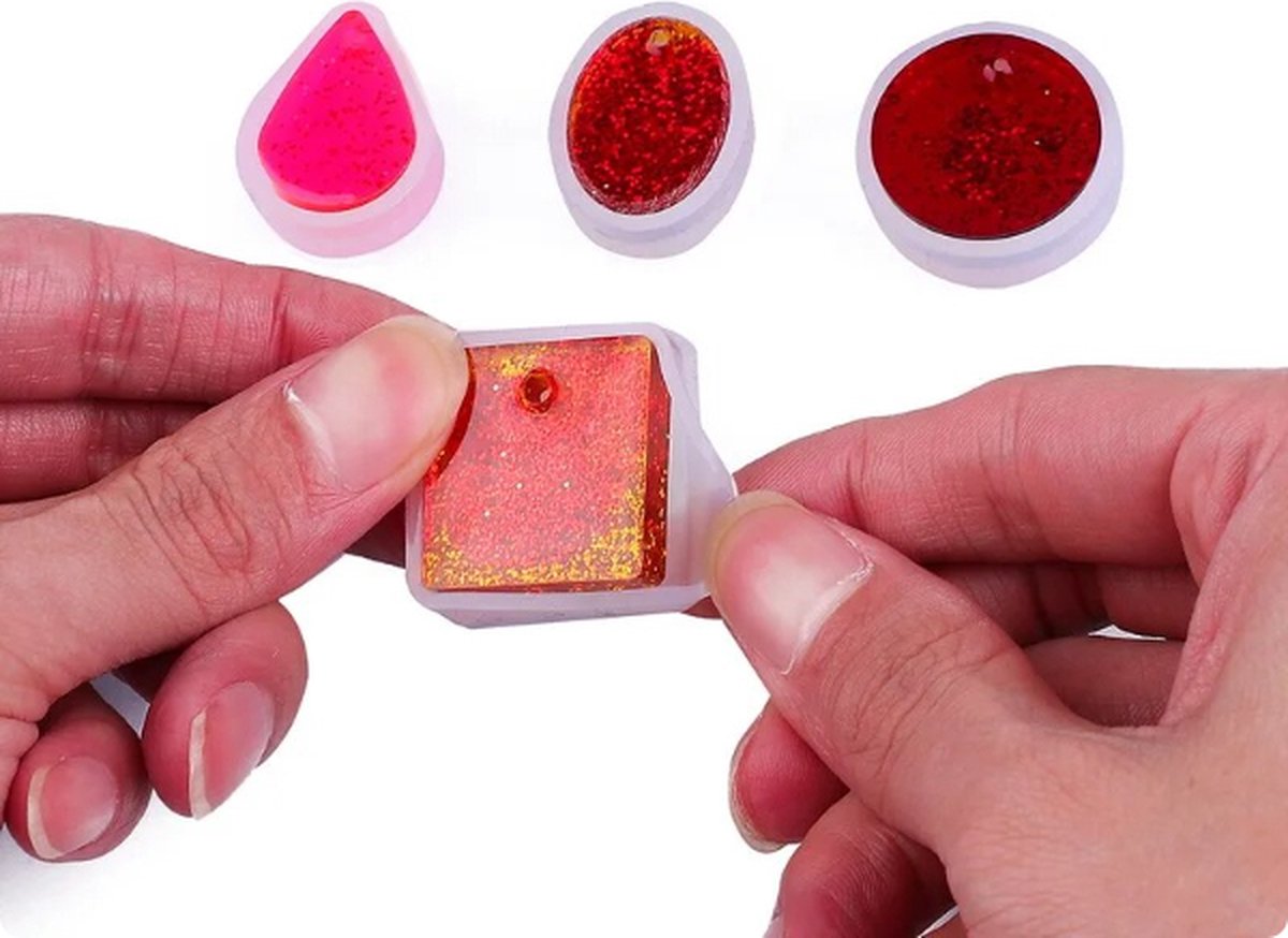 Epoxy molds for pendants - Silicone jewelry mold - Set of 5 — image 2