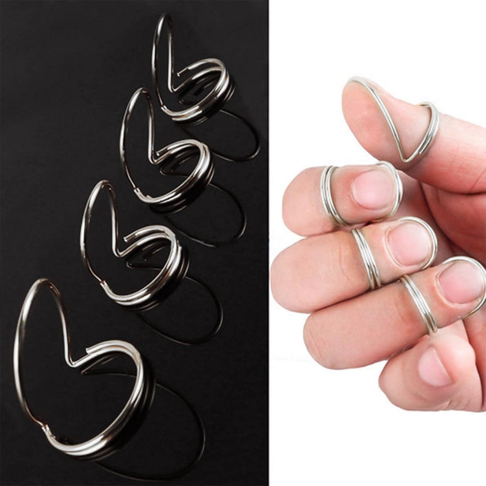 Butterfly Plectrums Guitar Picks, Metal Finger Picks For Acoustic Guitar, Finger Picks & Thumb Pick Set For Acoustic(Silver, 4Pcs)
