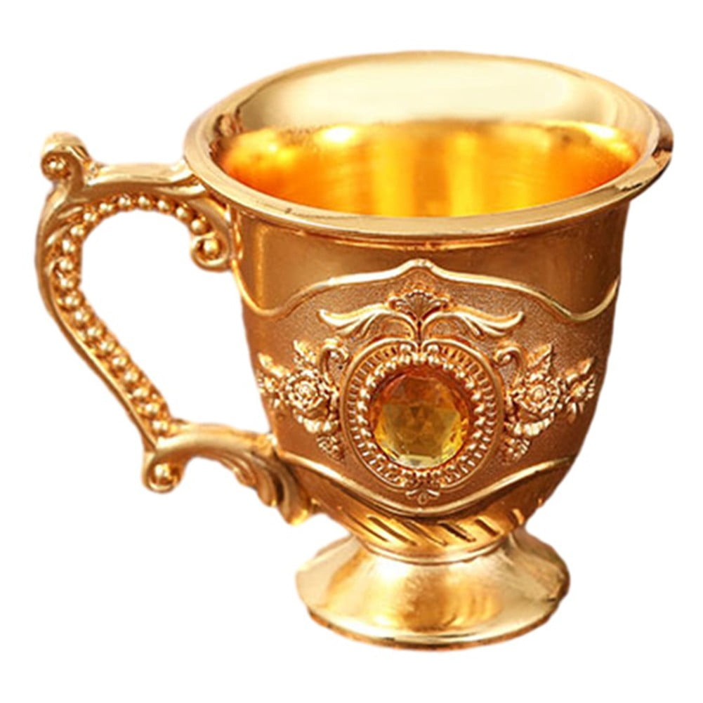 Decorative Tea Cup European Style Coffee Mug Metal Wine Drinking Cups Bar Party Gold YIWEI — image 4