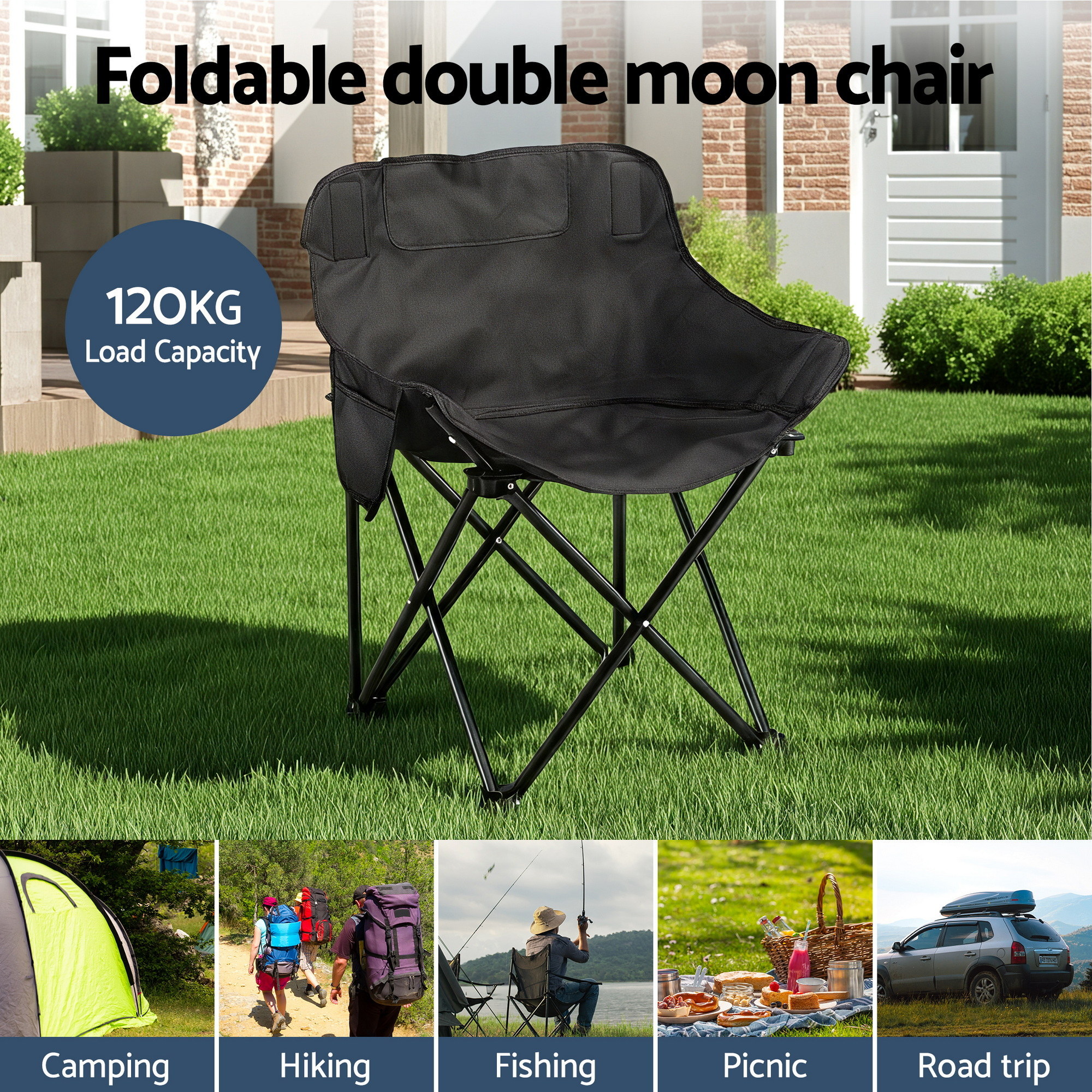 Weisshorn 3pc Camping Table Chair Set Outdoor Folding Aluminium Portable Picnic — image 4