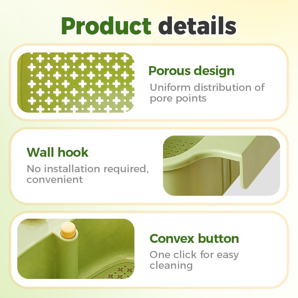 2025 New Suction Cup Sink Corner Rack, Automatic Dumping Suction Cup Press Sinks Drainer Basket, Upgrade Corner Sink Trash Catcher for Food Waste Faucet Sponge — image 3