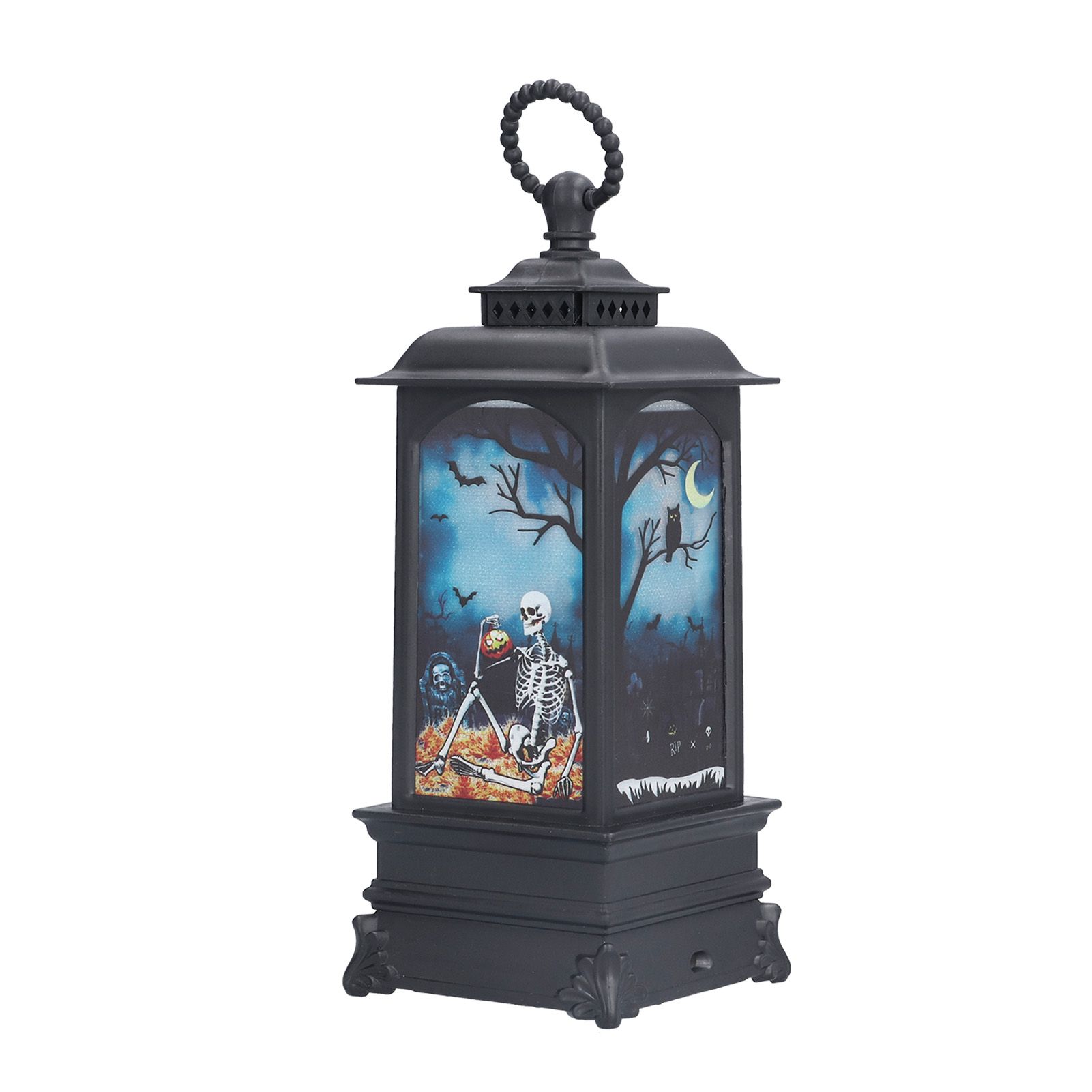 Halloween Lantern LED Flameless Exquisite Beautiful Vintage Battery Powered Halloween LampSkull — image 3
