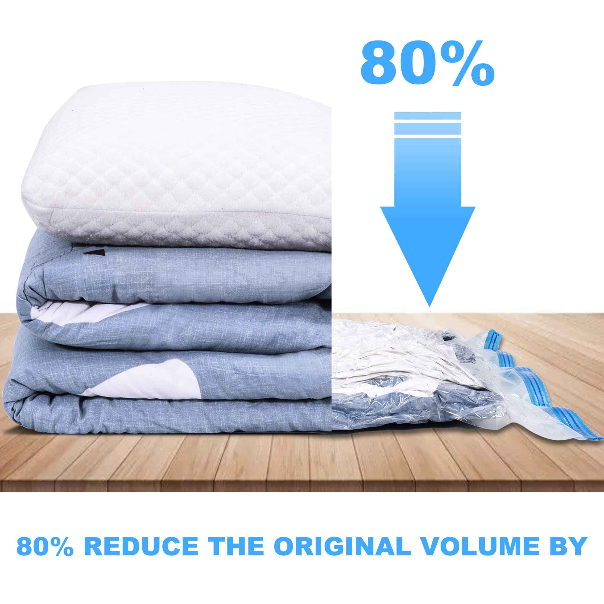 Vacuum Storage Bags, Works with Any Vacuum Cleaner, to Store Clothes and beddings, Keep Away from Moisture (6 pcs(60X40) CM) — image 3