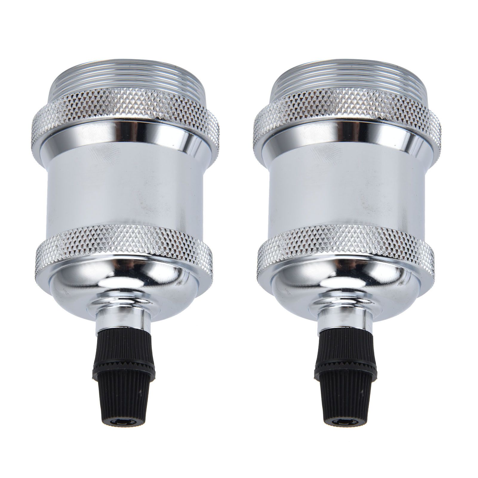 2PCS Vintage Lamp Socket Retro Aluminum Lamp Holder DIY Accessories for E26/27 Vintage BulbsSilver โ image 2