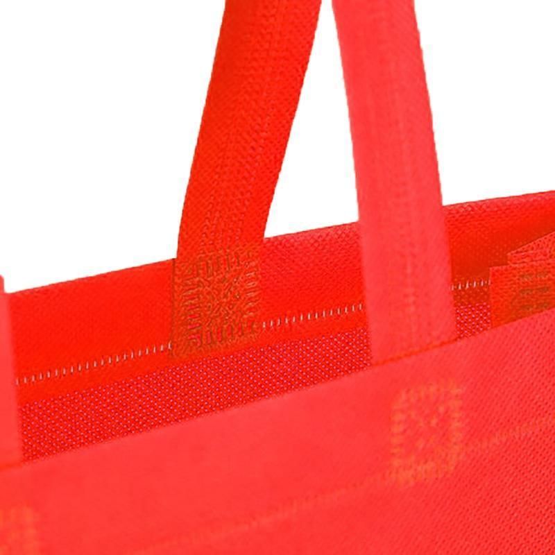 100PCS Reusable Non Woven Shopping Bags Eco Friendly Washable Tote Bags Red - 38X30X10CM β image 5
