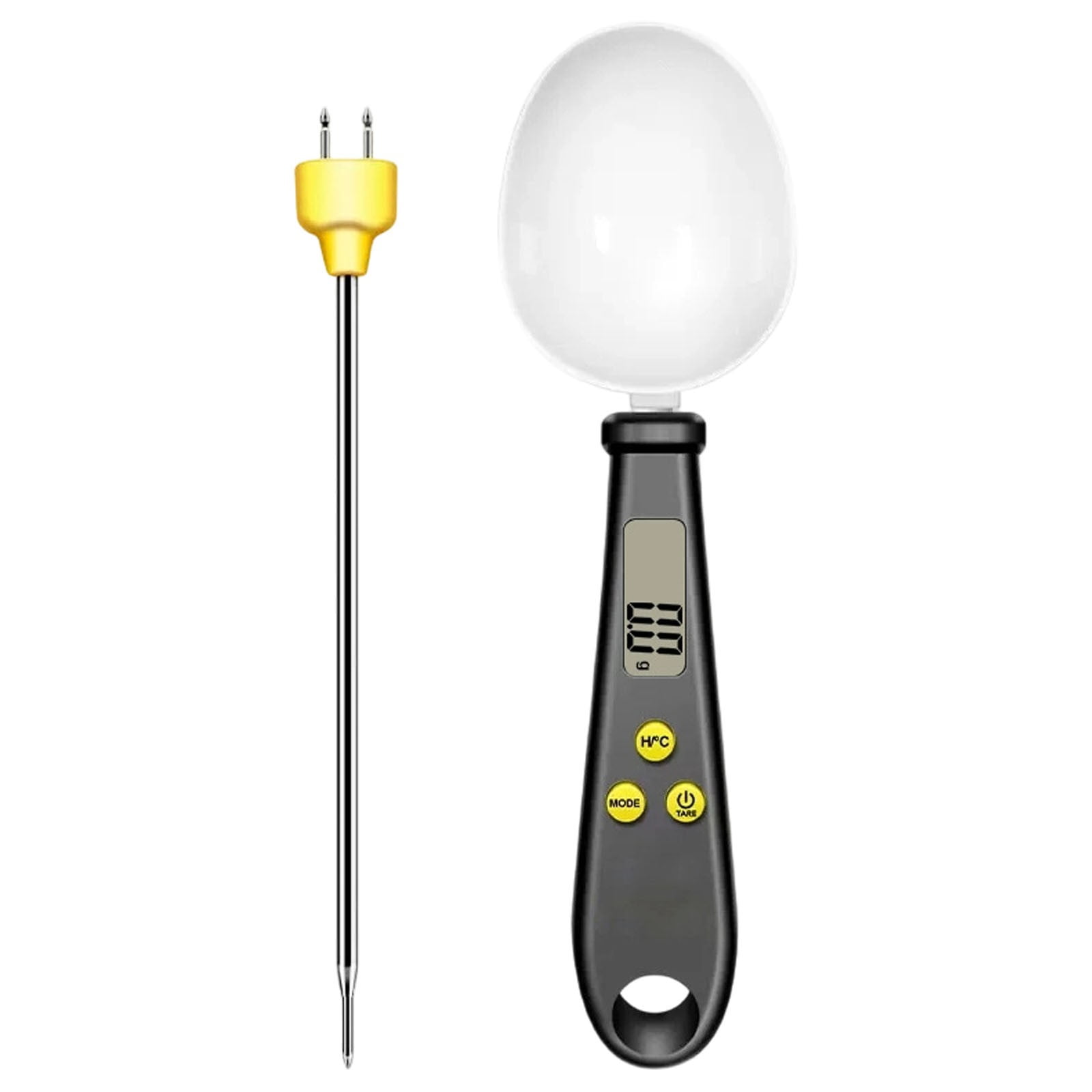 2 in 1 Electronic Kitchen Scale Lcd Digital Measuring Flour Digital Spoon Scale Kitchen Tool Forfood- White One Size Black