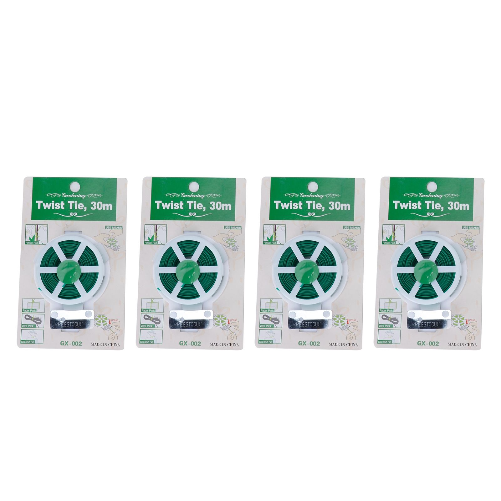 4Pcs Garden Plant Ties with Cutter Climbing Plants Flower Support Strap Ties Accessory 30m