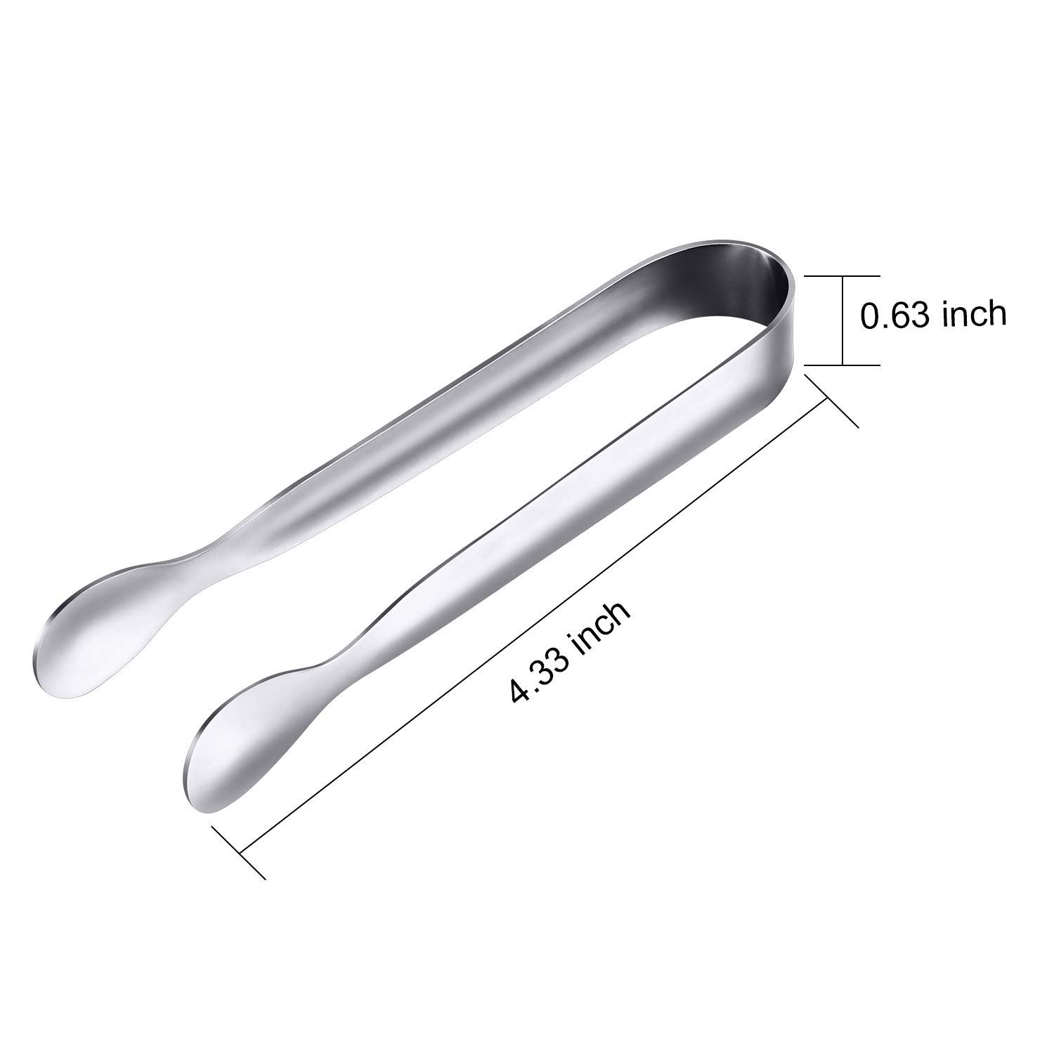 2 Pieces Mini Tongs Small Serving Tongs Stainless Steel Mini Sugar Tongs for Charcuterie Board Appetizers (Silver,4.3 Inch) — image 2